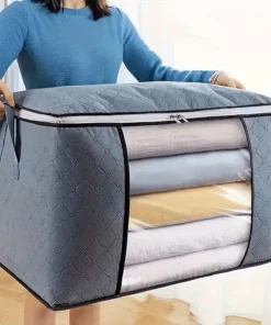 Extra Large Portable Storage Bag – Durable Polyester Organizing Bag with Window for Clothing and Quilts