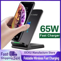 65W Wireless Charging Station with Fast Charging for iPhone 16/15/14/13 Pro Max, Samsung S24/S23, Xiaomi