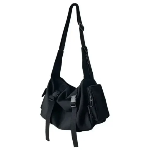 Canvas Crossbody Bags for Women and Men with Large Capacity in Solid Color - Image 6