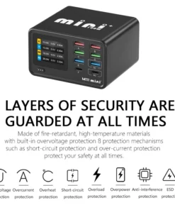 Alternative view of USB Charger Upoy Charging Station 8-Port USB Hub Organizer 100W Wireless for MacBook Pro Air DELL iPad, Samsung Galaxy Black