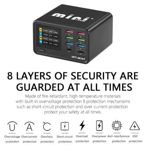 8-Port USB Hub Charging Station with 100W Wireless Charging for MacBook Pro, Air, DELL, iPad, and Samsung Galaxy - Image 2