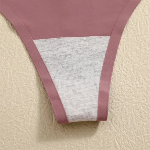 Ultra-thin Seamless Women's Underwear with Breathable Ice Silk Fabric in Stretchy Low Waist Thong Design - Image 5