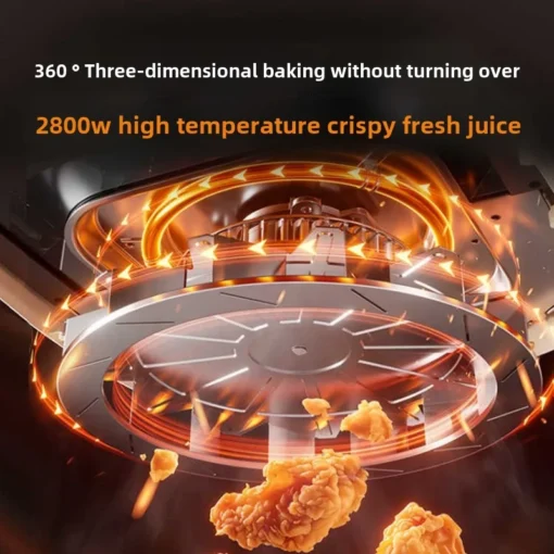 Large Capacity Multifunctional Air Fryer with Metal Cavity and Non-Stick Coating for Home Use - Image 2
