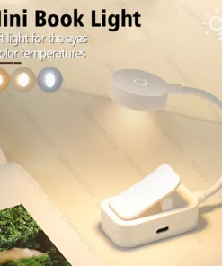 Mini Clip Book Lamp LED Table Lamp Eye Protection 3 Colors Battery Powered USB Night Light Portable Bedside Student Reading Lamp