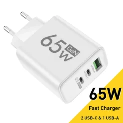 65W GaN Fast Charger - USB Type C Wall Adapter for iPhone, Samsung, Xiaomi, and Huawei