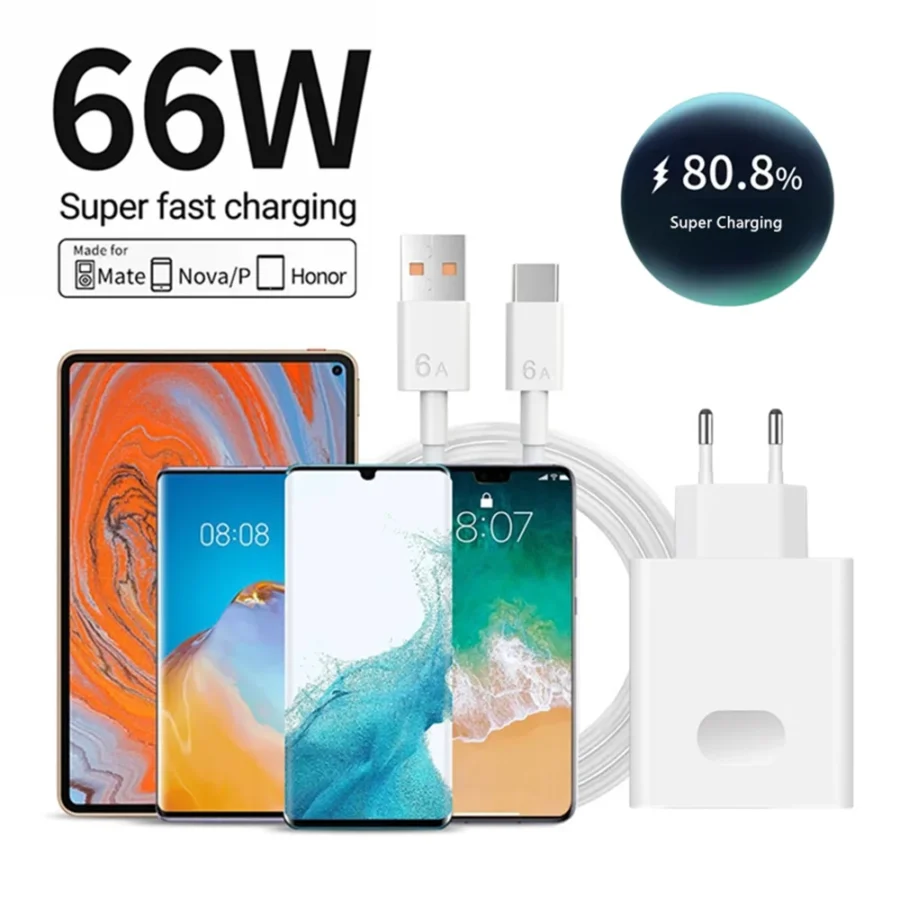 66W USB Fast Charger with Quick Charge 3.0 and Type-C Cable for Huawei Devices - Image 6