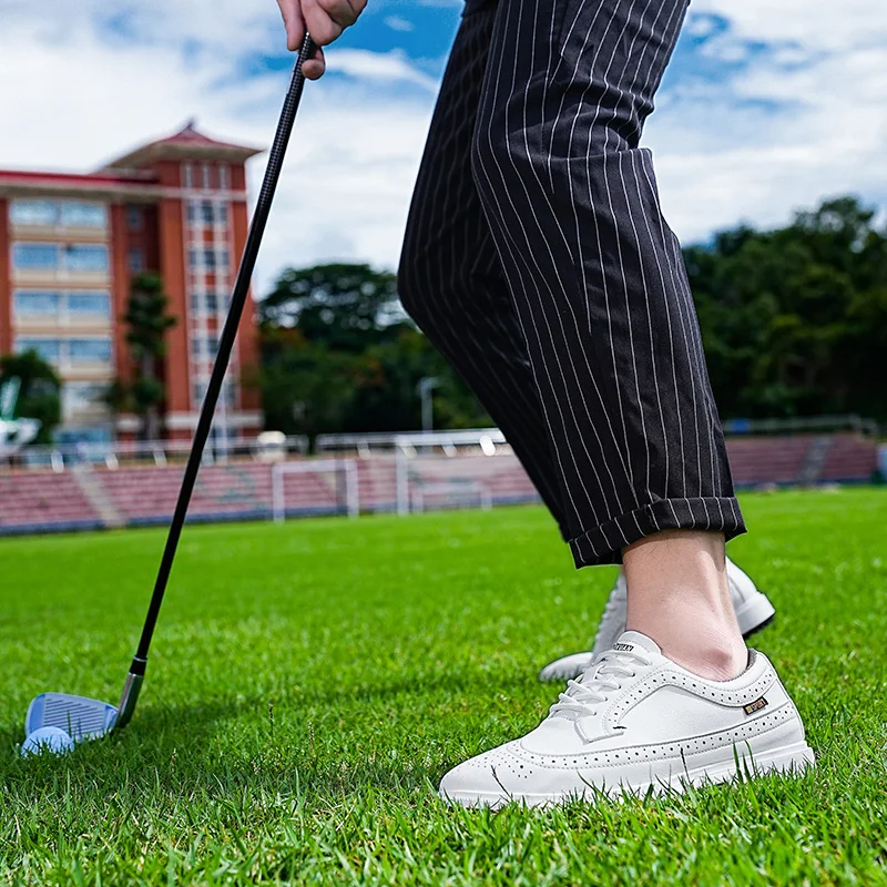 Professional Golf Shoes Men High-Quality Leather Breathable Sports Shoes Golf Competition Training Shoes Plus Size Shoes 39-47# - Image 6