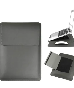 Dormin Leather Laptop Sleeve 13.3" - 15.6" with Adjustable Stand and Velcro Closure