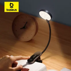 LED Clip Table Lamp with Stepless Dimming and USB Rechargeable Feature for Reading and Work