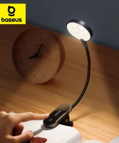 Baseus LED Clip Table Lamp Stepless Dimmable Wireless Desk Lamp Touch USB Rechargeable Reading Light LED Night Light Laptop Lamp