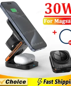 3-in-1 Foldable Wireless Charging Station for iPhone, Apple Watch, and AirPods