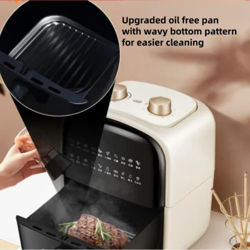Alternative view of Clever Chef 6L Multi-Function Automatic Air Fryer - Dual Knob Control, Non-Stick Interior, 1350W