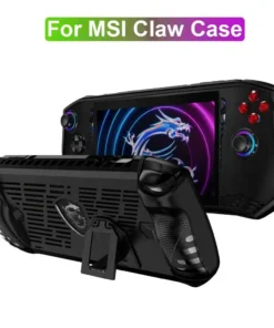 For MSI Claw A1M Handheld Console Case Soft TPU Protective Shell Shockproof Back Cover with Kickstand Game Accessories