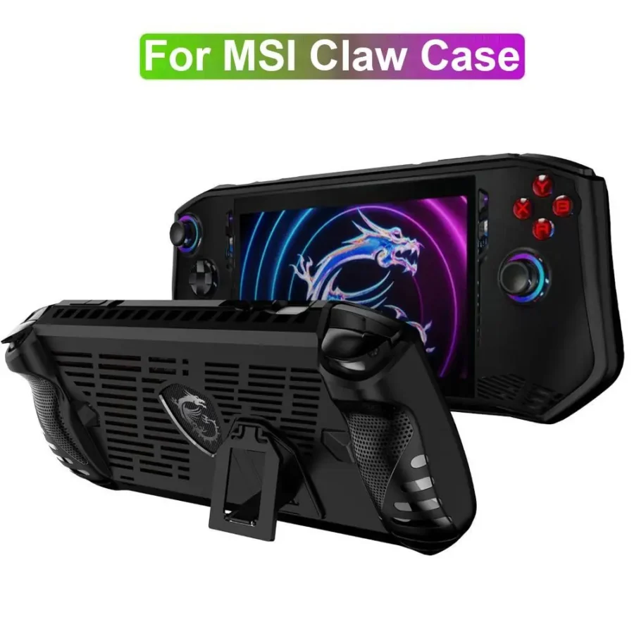 For MSI Claw A1M Handheld Console Case Soft TPU Protective Shell Shockproof Back Cover with Kickstand Game Accessories - Image 7
