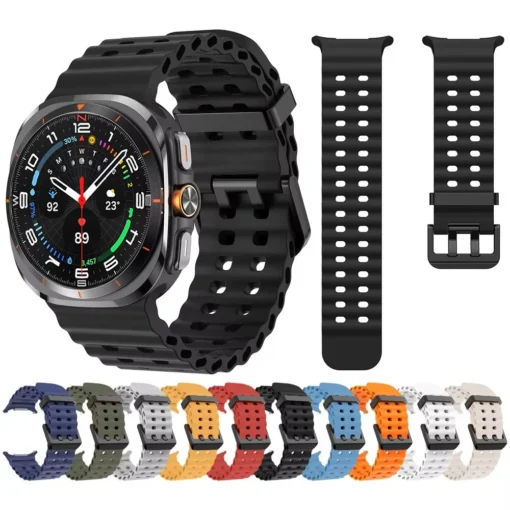 Marine Silicone Sport Bracelet for Samsung Galaxy Watch Ultra 47mm Accessories - Image 2