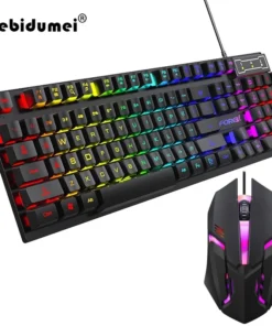 104 key Backlit Mechanical Keyboard Wired Gaming Keyboard waterproof Luminous keyboard And Mouse Set for Gamer PC Laptop Office