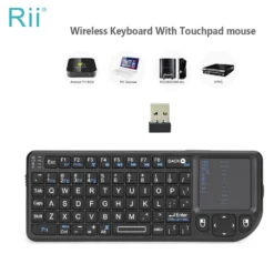 Mini Wireless Keyboard with TouchPad for Android TV Box, PC, and Laptop - English/ES/FR Layout
