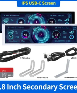 TURZX 8.8-Inch IPS USB Type-C Secondary Monitor with Smart Features