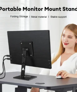 Alternative view of ZEUSLAP Rotating Portable Monitor Desk Metal Stand Holder For VESA Mount monitor