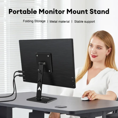 Alternative view of ZEUSLAP Rotating Portable Monitor Desk Metal Stand Holder For VESA Mount monitor