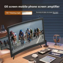 Alternative view of Curved Screen Mobile Phone Amplifier with 3D High-Definition Acrylic Lens for Lazy Users