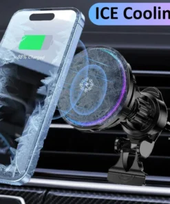 30W Ice Cooling Magnetic Wireless Car Charger Fast Charging Station for iPhone15 14 13 12 Pro Max MacSafe Car Phone Holder Stand