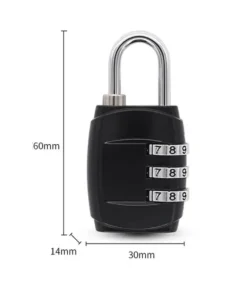 Alternative view of Metal Combination Luggage Lock - 4 Dial Anti-Theft Padlock for Travel