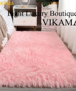 VIKAMA Silk wool Solid Colour Living Room Bedroom Bedside Sofa Soft Mat Home Light Luxury Non-slip Dirty Resistant Washable Rug