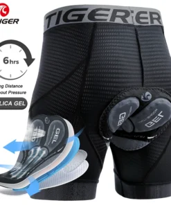 X-TIGER Men's Cycling Underwear Shorts 5D Padded Sports Riding Bike Bicycle MTB Liner Shorts with Anti-Slip Leg Grips