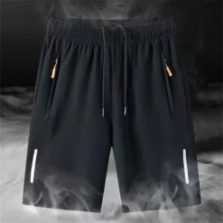 Alternative view of Men's Casual Beach Shorts with Quick Dry Ice Silk for Summer Jogging and Sports