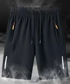 Alternative view of Men's Summer Ultra-thin Ice Silk Beach Casual Shorts Jogging Sport Quick Dry Male Zipper Loose Gym Sports Short Pants Sweatpant