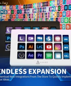 AJAZZ AKP153E Multifunctional Console Panel Desktop Assistente 15 Macro Keys Trigger Actions Custom Mini Keyboard