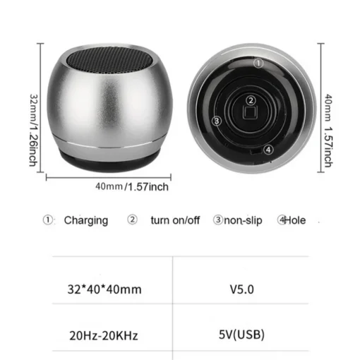 Mini Bluetooth Portable Speaker with Metal Subwoofer and Dual Pairing for Music Enthusiasts - Image 6