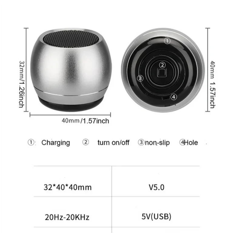 Mini Bluetooth Portable Speaker - Wireless Metal Subwoofer with Dual Pairing - Image 6