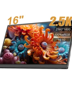 16-Inch Portable Gaming Monitor - 100% sRGB, 144Hz, Touchscreen, Type-C & Mini HDMI Inputs for PS, Steam Deck, Switch, PC, Mac