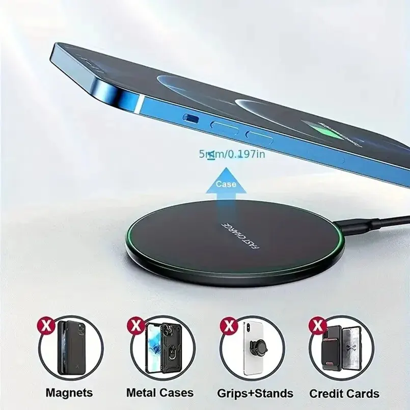 30W Wireless Fast Charger Pad for iPhone and Samsung - Image 2