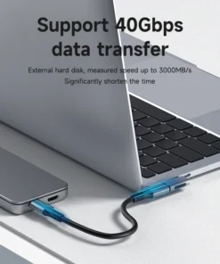 Alternative view of Hagibis 240W USB C to C Adapter 40Gbps 8K 60Hz 90 Degree Converter USB4 Adapter for Thunderbolt 4/3 MacBook iPhone 17 Pro Tablet