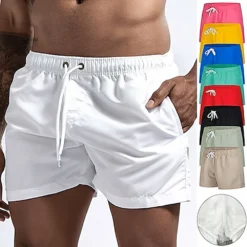 Men's Swim Shorts Quick Dry Breathable Board Shorts with Pockets for Beach Surfing Summer
