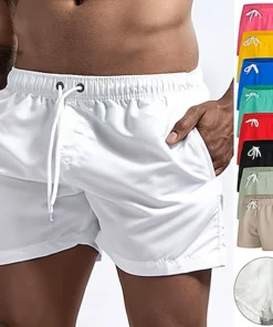 Men's Swim Shorts Swim Trunks Quick Dry Board Shorts Bathing Suit Breathable Drawstring With Pockets for Surfing Beach Summer