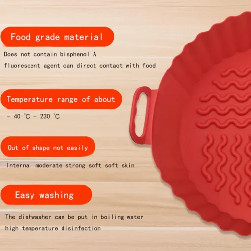 Silicone Air Fryer Liners - Non-Stick, Reusable, Food Safe for Easy Cooking - Image 3
