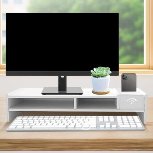 3-Tier Desk Riser Monitor Stand with Elevated Design for Office and Home Use - Image 5