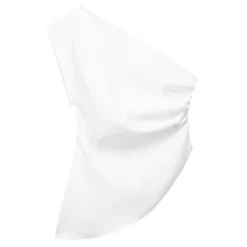 Alternative view of Asymmetric Off Shoulder Top with Soft Fabric for Contemporary Women's Fashion