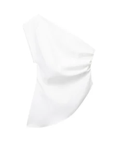 Alternative view of Asymmetric T-shirt New Women's Fashion Trend Spicy Girl Celebrity Temperament Off Shoulder Top