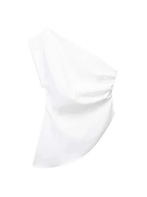 Asymmetric Off Shoulder Top with Soft Fabric for Contemporary Women's Fashion - Image 2