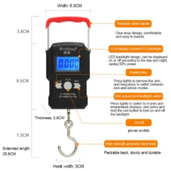 Alternative view of Portable Hanging Hook Scale with LCD Digital Display, 50Kg/5g Capacity for Fishing and Travel Use