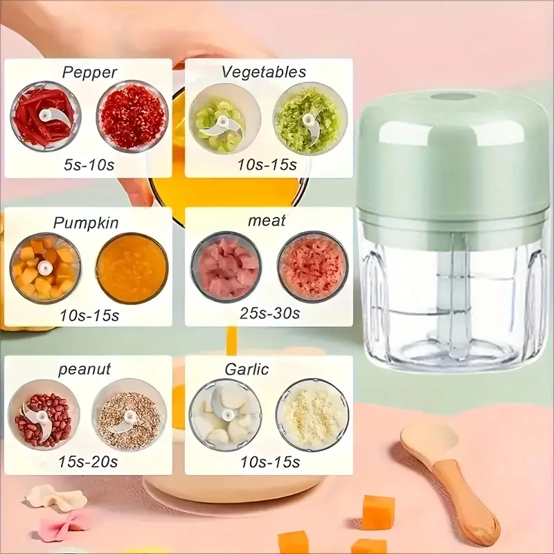Mini Electric Garlic Chopper - 250ML Portable Vegetable Grinder - Image 5
