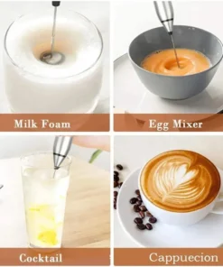 Alternative view of Portable Electric Milk Frother - Handheld Blender for Coffee, Cappuccino, and Eggs