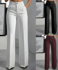 European and American cross-border 2025 new women's high-waisted, draped, straight-cut, simple suit pants for women