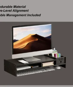 Alternative view of Computer Monitor Stand For Desk 2-Tier Desk Shelf 4.3 Inch Height Monitor Riser With Storage Organizer For Home Laptop PC TV