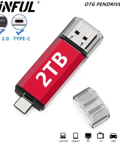 BINFUL 2TB Type-C USB Flash Drive - High Speed Pen Drive with Key Chain